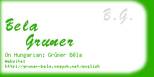 bela gruner business card